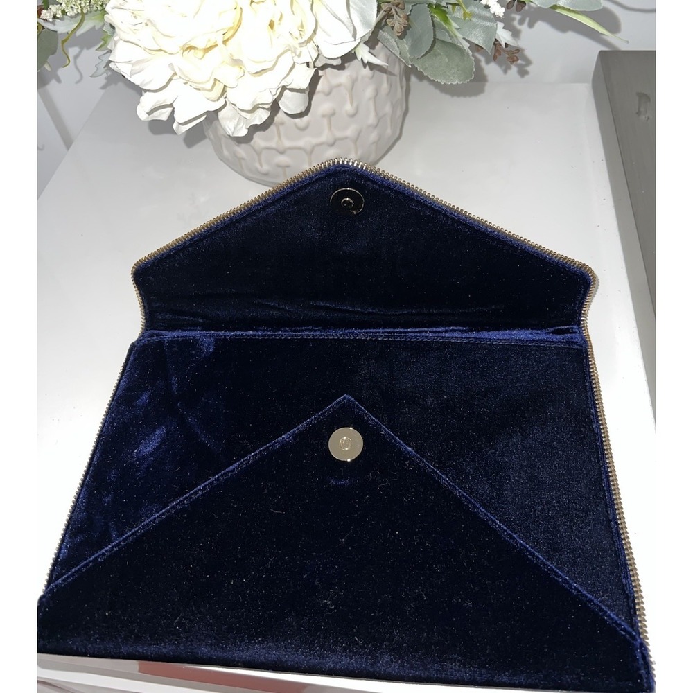 (…5)Rebecca Minkoff envelope clutch Blue zipper trim - Picture 4 of 8